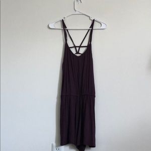 Plum strappy romper